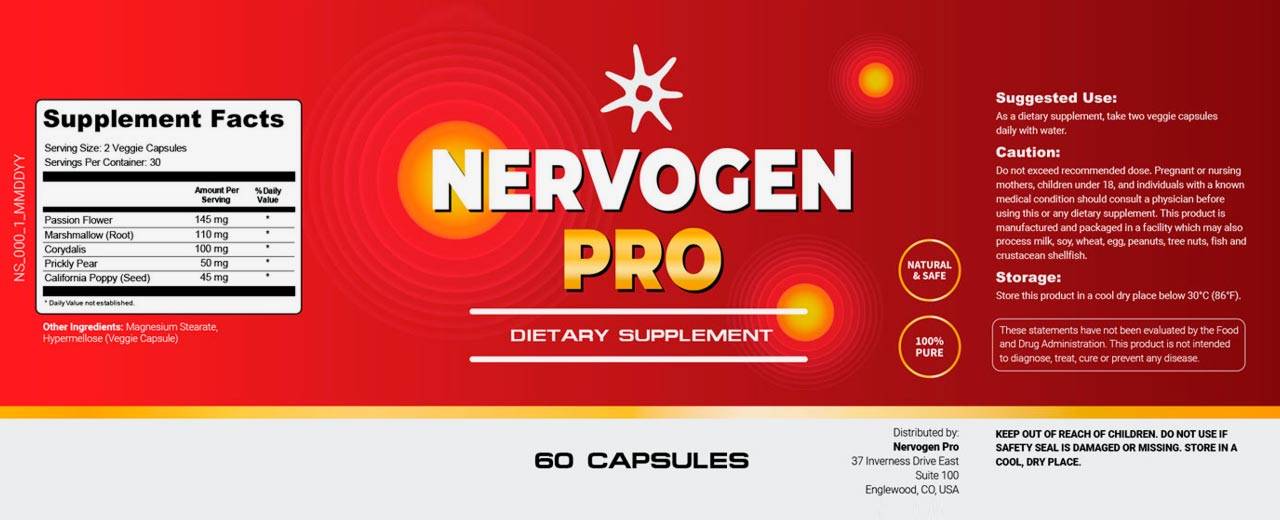 Nervogen Pro Supplement Facts